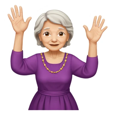 Old lady hands up raise the roof dancing  sticker