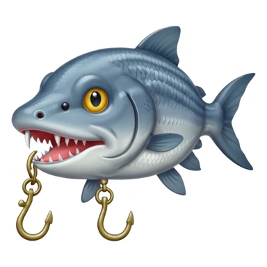 catfish biting hook sticker