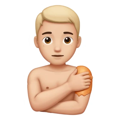 person with a lump under the skin on the arm sticker