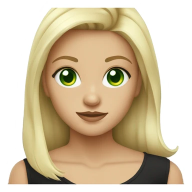 blonde green eyed girl black shirt sticker