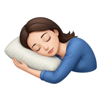 Brunette girl sleeping on a pillow sticker