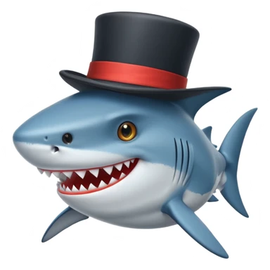 Shark with a top hat sticker
