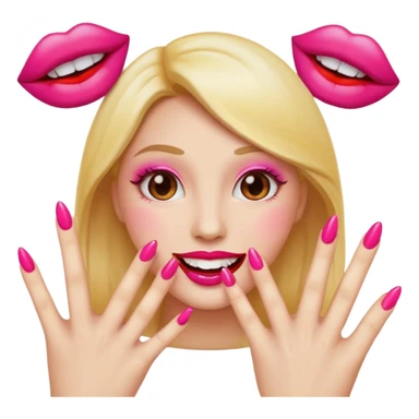 Sassy emoji nails 💅🏼+😉+👄 sticker