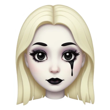 Goth annoyed smiley face  sticker