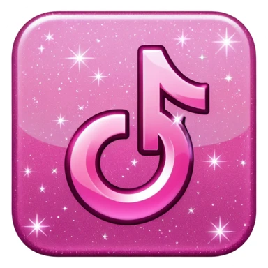 glitter pink logo TikTok sticker