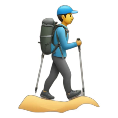 person hiking on trail sticker