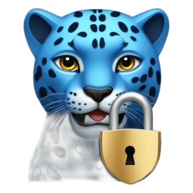 blue panther with secure padlock sticker
