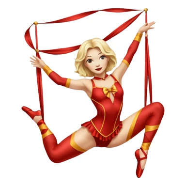 a blonde female circus performer on aerial silk sticker