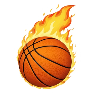 a flaming basketball sticker