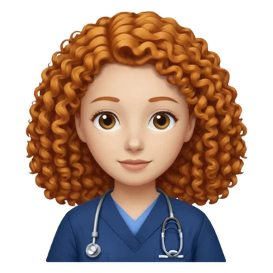 a ginger curly hair vet woman with navy blue scrub

 sticker