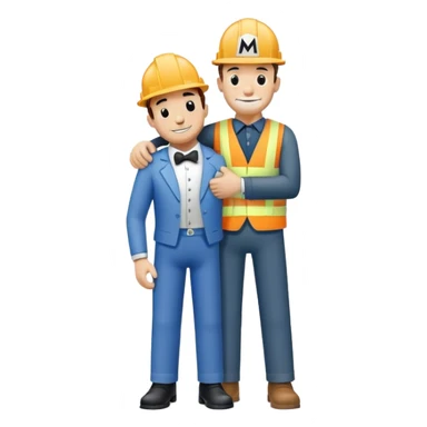  monopoly man hugs worker full height sticker