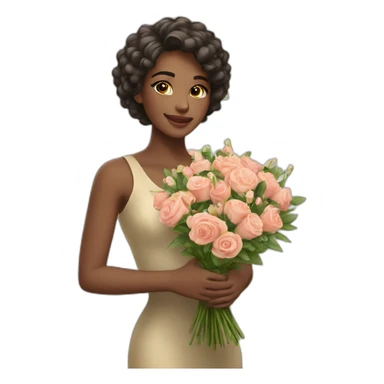 Beautiful girl with a bouquet sticker