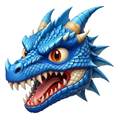 blue dragon face angry sticker