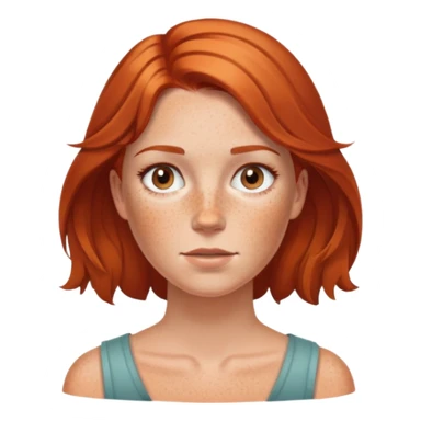 Mujer blanca con pecas cabello cobrizo abajo del hombro  sticker