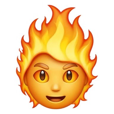 Make it look like a normal emoji just with burning head🙂🔥 cobine the two put the fire on topp of the head nothing more nothing less sticker