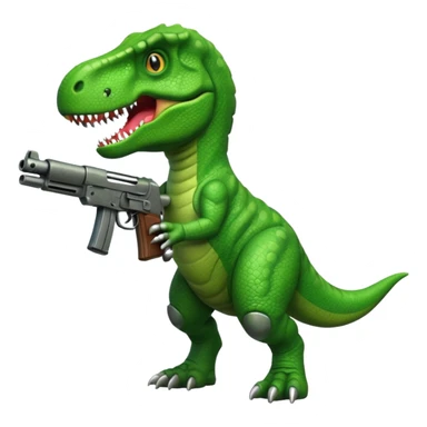 T-rex in the war with a gun  sticker