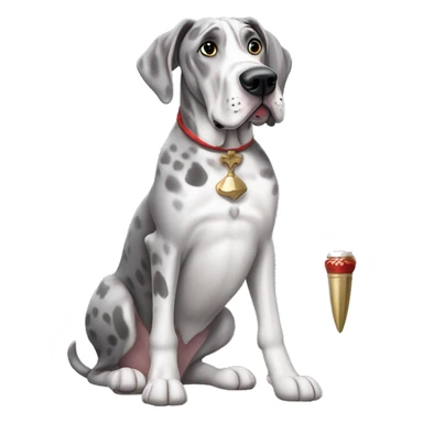 Merle grey Great Dane with a nutcracker  sticker
