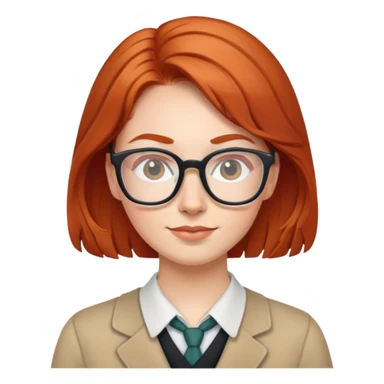  nerdy redhead teacher sticker