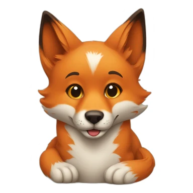 a fox hugging a dog sticker