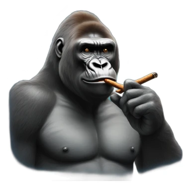 silverback gorilla smoking cigar sticker