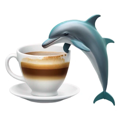 two dolphins drinking coffee and kissing a drunk cat sticker