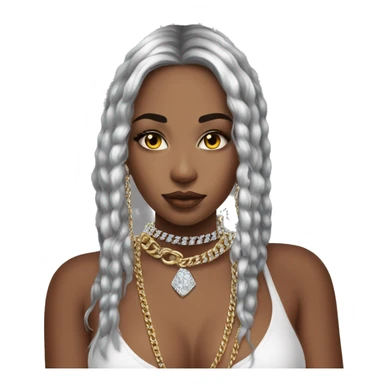 a beautiful girl with iced out chains, diamond chains sticker