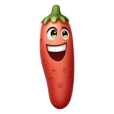 red cucumber whit smile sticker