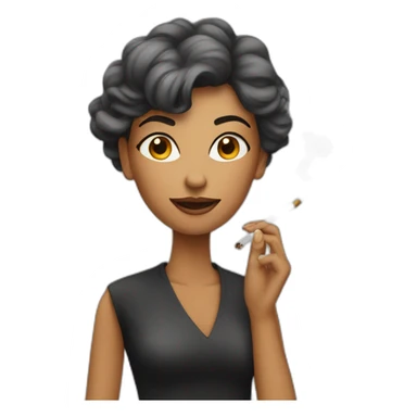 a woman with cigarette sticker