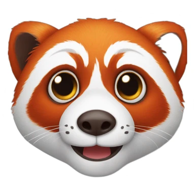 red panda face with huge cute eyes sticker