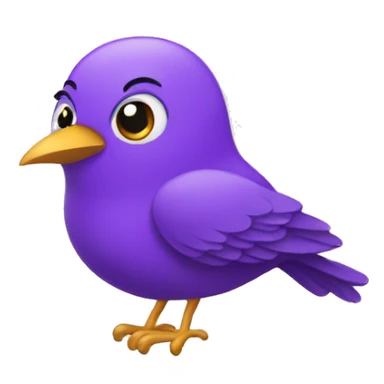 Purple bird very Happy sticker