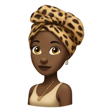 Black girl with cheetah headwrap  sticker