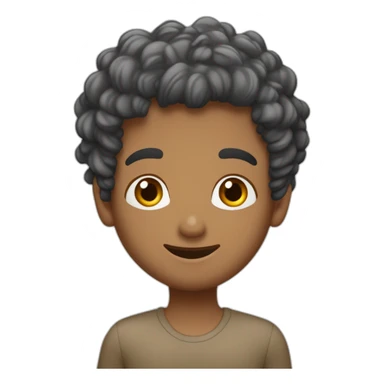 Garçon maghrébin avec cheveux bouclé supplie avec ses mains sticker