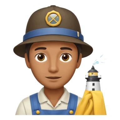 lighthouse Keeper while cleaning lens sticker