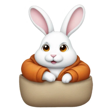 autumn cozy white rabbit sticker