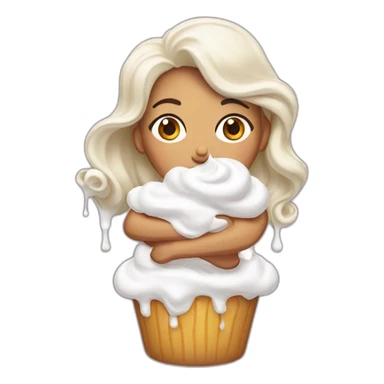 Woman dripping in whipped cream sticker