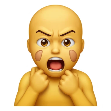 yellow emoji choking himself out in anger sticker
