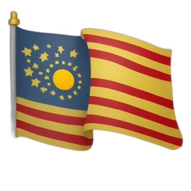 Flag with lines four yellow bars and four red bars sticker