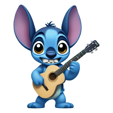 Stitch in Elvis clothing with guitar lilo and stitch sticker