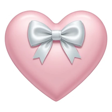 Light pink cute heart with a white bow sticker