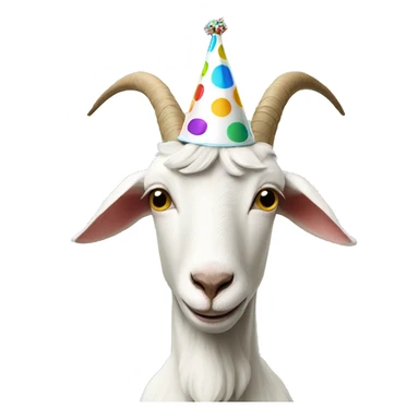 Goat with party hat sticker