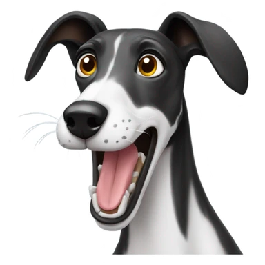 black greyhound barking sticker