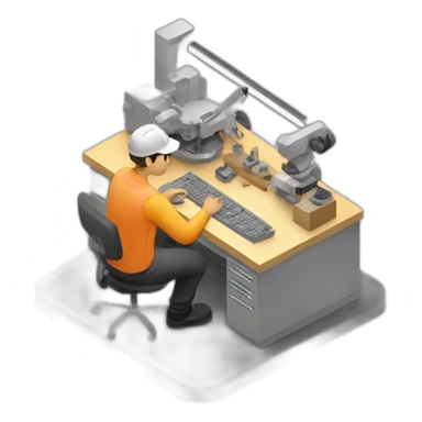 isometric freelance fabricator working making product sticker