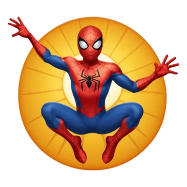 Spider-Man with the sun on him sticker