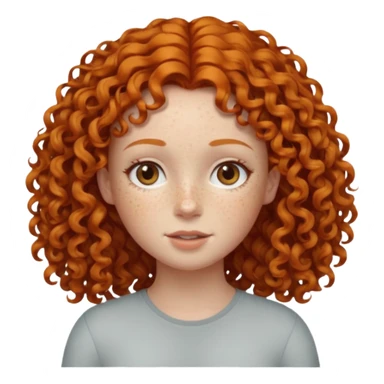 A ginger girl with curly hair in this style 👩🏼‍🦱 just the head no body sticker