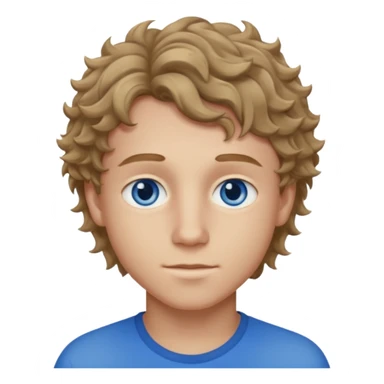 20 year old boy with slightly curly dark blonde hair and blue eyes  sticker