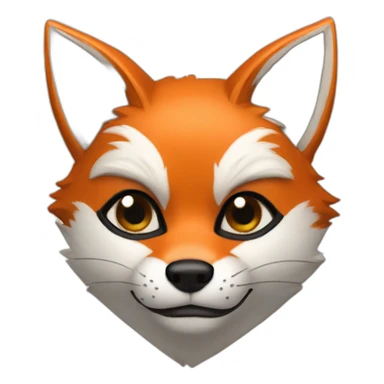 fox with a superhero mask sticker