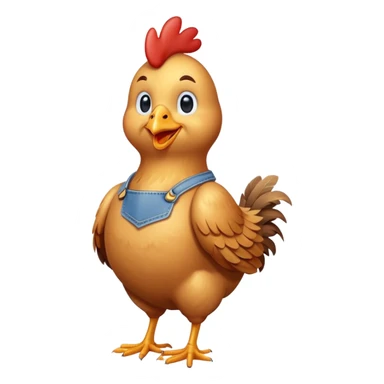 chicken wearing blue jeans  sticker