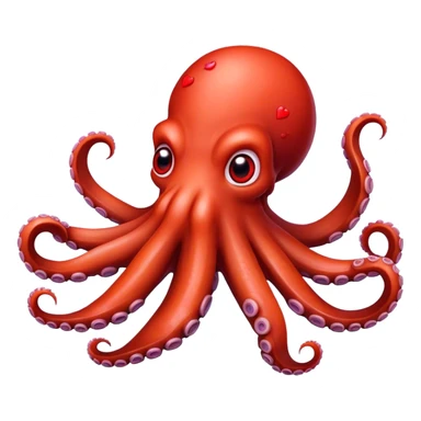 Octopus with hearts  sticker