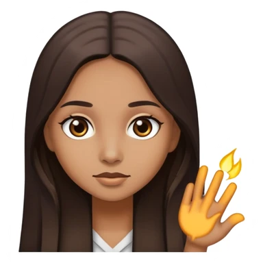 girl with light brown skin, dark eyes and dark straight long hair sticker