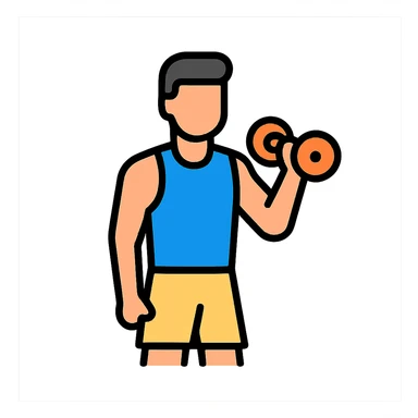 a sportman doing a curls sticker